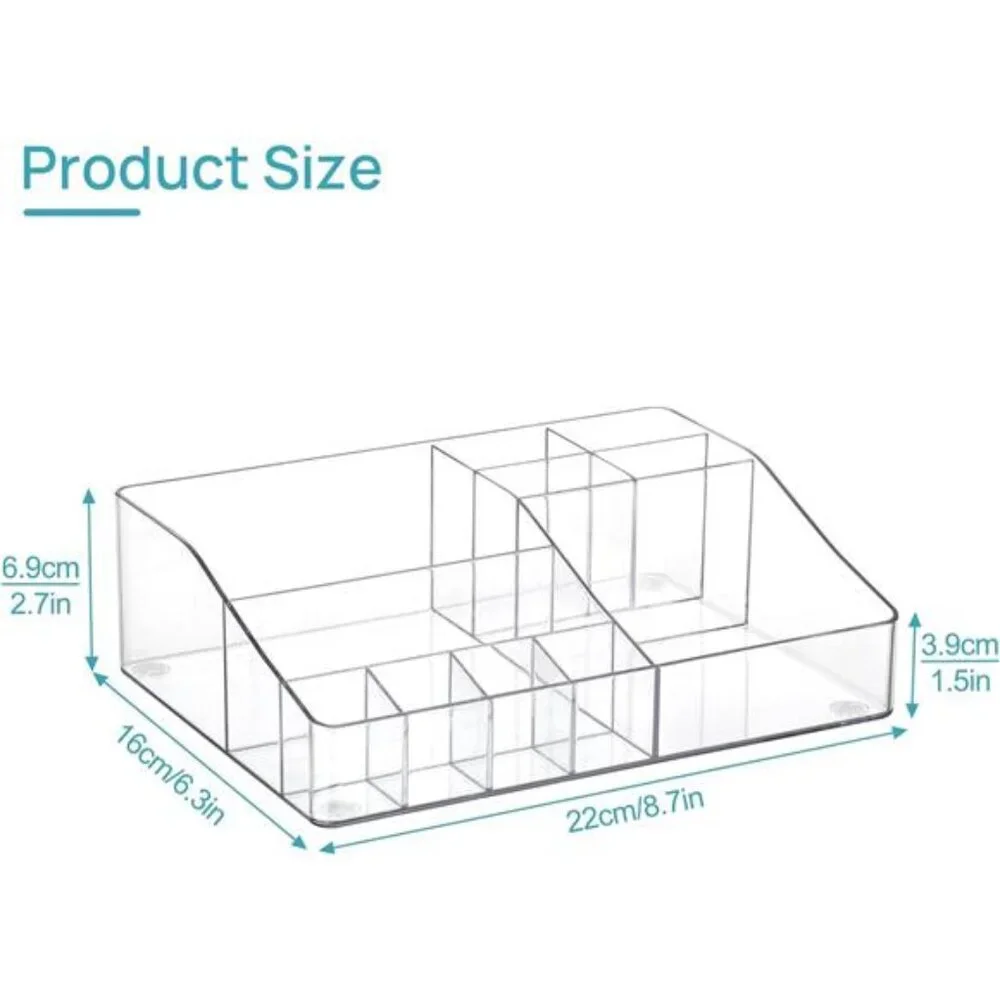1 Tier Clear Makeup Organizer with Drawer, Cosmetic Storage for Dresser Counter